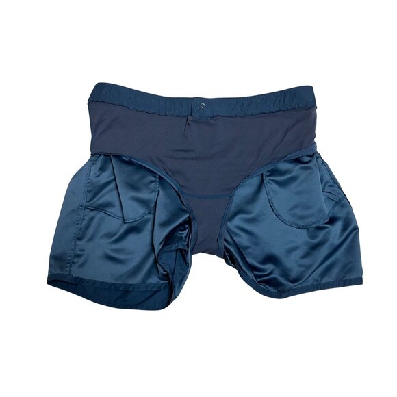 Women's Croft & Barrow 20W Navy Blue Swim Athletic Shorts With Built-In Brief - Picture 5 of 5